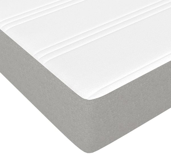 vidaXL Boxspringbett mit Matratze Hellgrau 180x200 cm Stoff 3144191 Bild 8