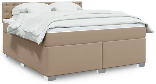 vidaXL Boxspringbett Matratze Cappuccino-Braun 180x200 cm Kunstleder 3288435