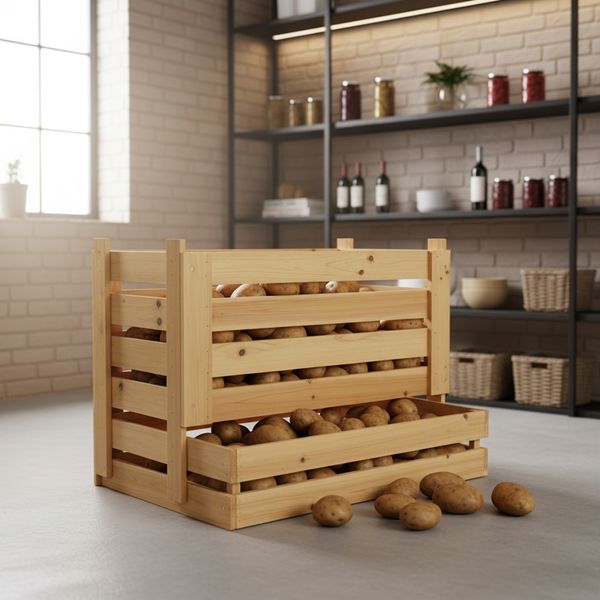 Universalkiste für Kartoffeln Wein Obst Äpfel Kartoffelkiste Vorratskiste Holz