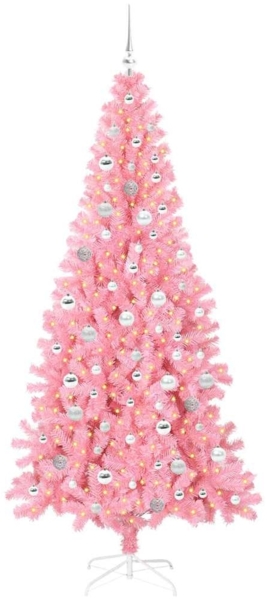 vidaXL Weihnachtsbaum mit 300 LEDs mit Ständer Rosa 210 cm PVC 3396443 Bild 2