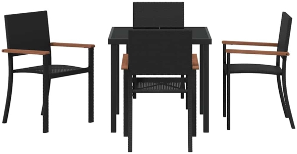 vidaXL Garten Essgruppe 5 pcs Schwarz Poly Rattan 3379416 Bild 3