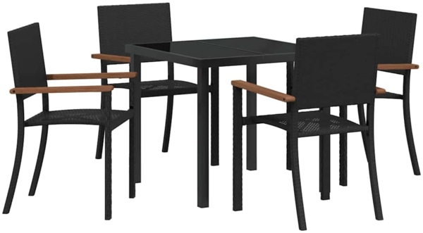 vidaXL Garten Essgruppe 5 pcs Schwarz Poly Rattan 3379416 Bild 1