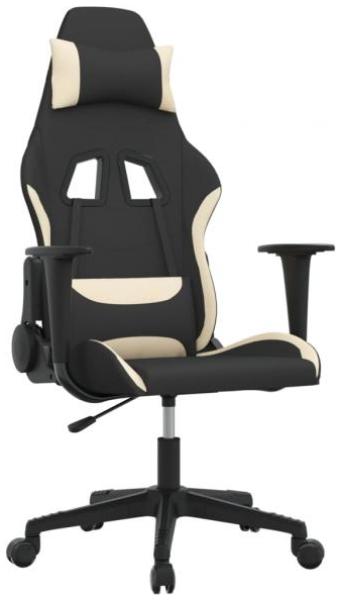 vidaXL Gaming-Stuhl mit Massagefunktion Schwarz und Creme Stoff 345491