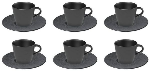 Villeroy & Boch Manufacture Rock Espresso Set schwarz 12-teilig