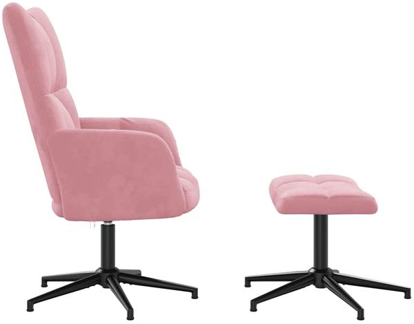 vidaXL Relaxsessel mit Hocker Rosa Samt [328110] Bild 4