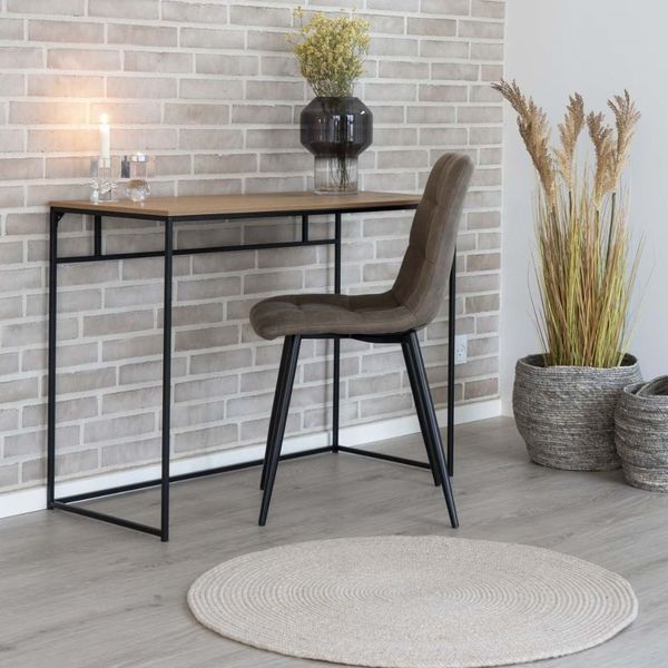 Moderner Schreibtisch / Konsole LEVEN schwarz / natur ca. L100cm