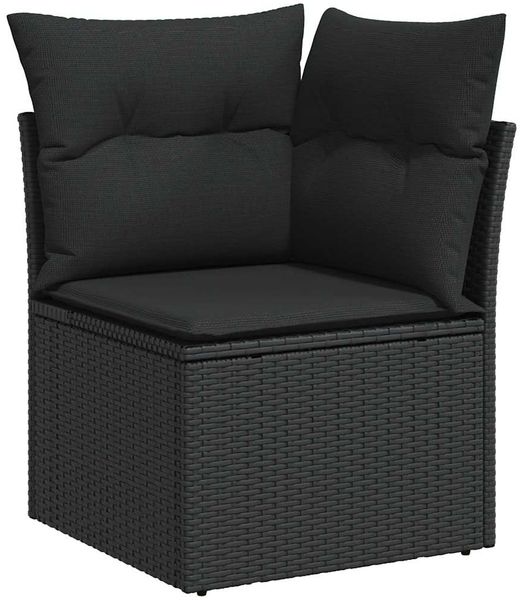 vidaXL 9-tlg. Garten-Sofagarnitur mit Kissen Schwarz Poly Rattan 3327632 Bild 4