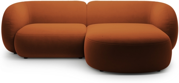 Micadoni Ecksofa Kate 2-Sitzer Rechts Samt Terrakotta