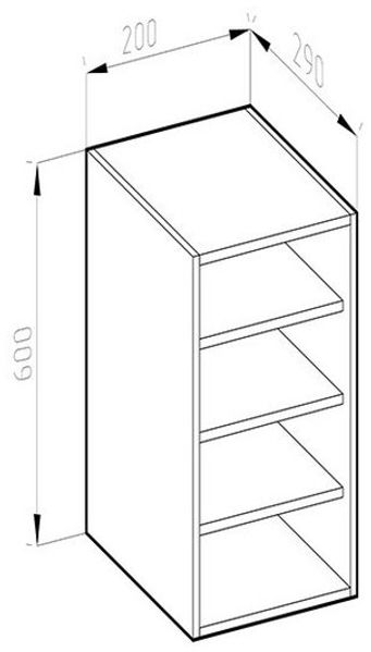 Hängeschrank R-Line Goldkraft Eiche 20 cm Vicco Bild 2