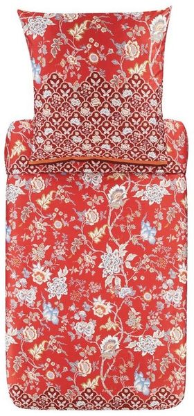 Bettwäsche Bassetti Mako Satin Vicenza R1 Blumen Ranken Rot 200x200