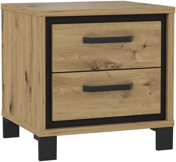 Nachtkommode >TRONDHEIM< in Artisan Eiche / Schwarz Eiche