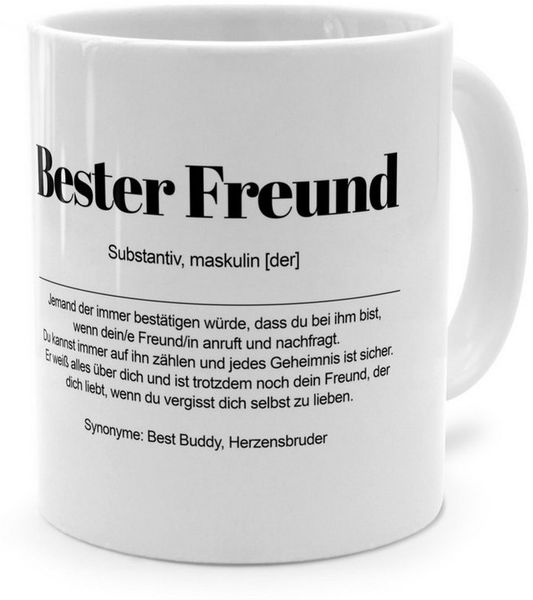 PhotoFancy Tasse mit Definition 'Bester Freund' - Tasse mit Spruch, Tasse Standard - Weiß