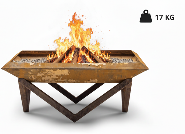 Firesheet Feuerschale Cortenstahl – Feuerstelle 77 × 77 × 32 cm, 17 kg
