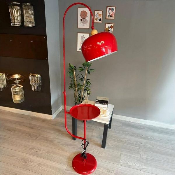 Bamyum Stehlampe Gorkiede Stehlampe aus Metall mit E27, verstellbarer Lampenschirm, ohne Leuchtmittel, E27, verstellbarer Lampenschirm, Stehluchte mit Ablage
