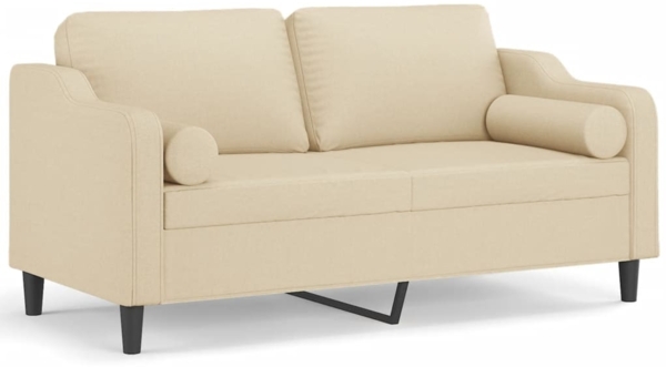 vidaXL 2-Sitzer-Sofa mit Zierkissen Creme 140 cm Stoff 3200847