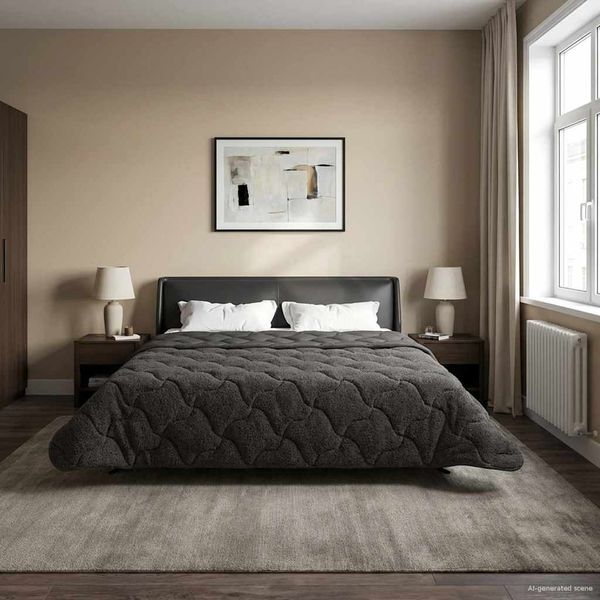 vidaXL Sommerdecke Anthrazit 220 x 240 cm Mikrofaser und Teddy-Fleece 42026166