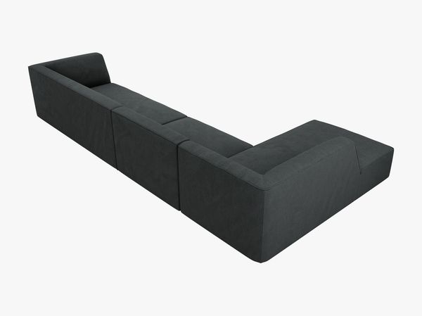 Micadoni Ecksofa Ruby 5-Sitzer Links Kord Scala Schwarz Bild 5