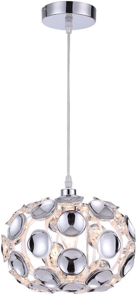 Pendelleuchte BRILLA Ø25cm Chrom Metall Acryl – 1-flammig E14 für stilvolle Raumbeleuchtung