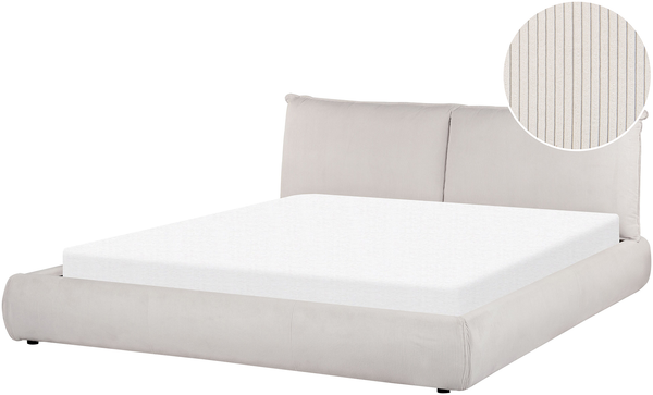 Bett mit Lattenrost VINAY 180 x 200 cm Cord Helles Beige