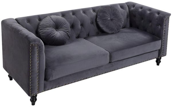 3-Sitzer-Sofa TURNER - Samt - Anthrazit