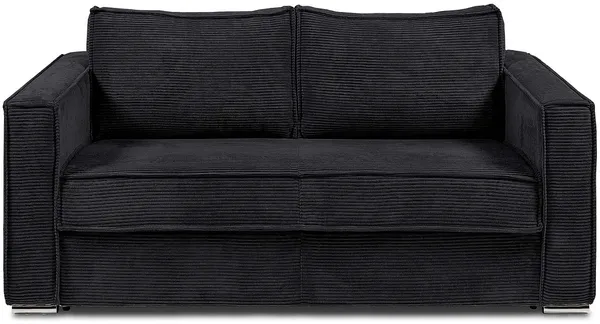 Vente-unique - LORETO Sofa SamtStoff Schwarz - B 223 cm95 cm x H 90 cm x L 215 cm