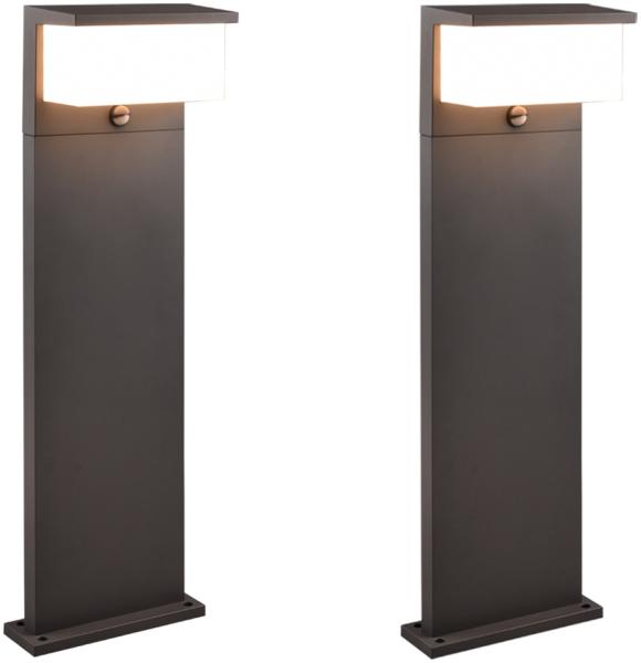LED Wegeleuchte mit Bewegungsmelder 2er SET Anthrazit, Höhe 80cm