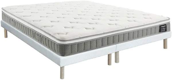 Vente-unique - VITOGO Mattress and bed base set Stoff Weiß - B 180 cm90 cm x H 21 cm31 cm x L 200 cm