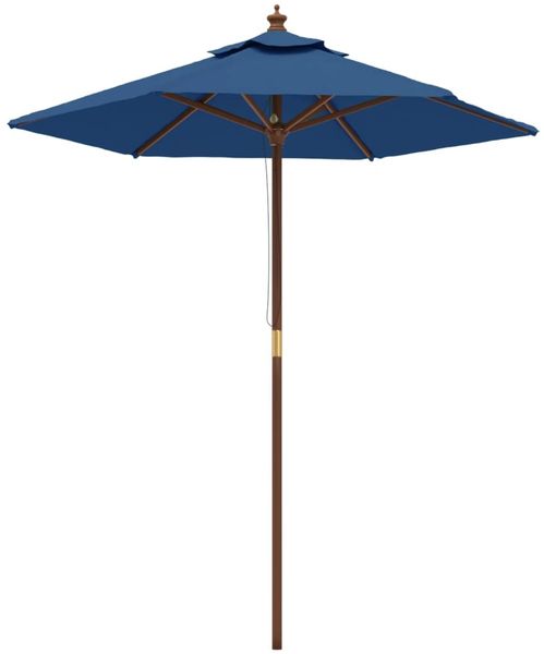 Sonnenschirm, Terrassenschirm mit Holzmast Azurblau 196x231 cm