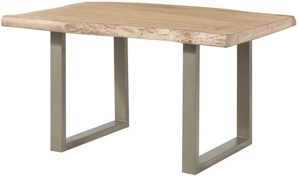 Baumtisch Mango 160x90x77 beige lackiert / U-Beine silber matt FREEFORM 5