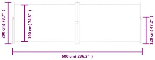vidaXL Seitenmarkise Ausziehbar Braun 200x600 cm 318009 Bild 8