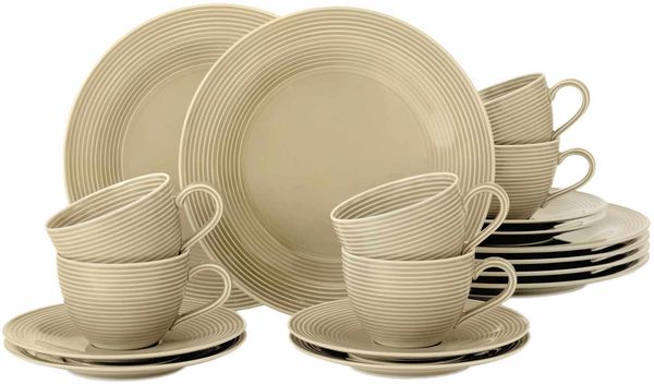 Seltmann Weiden Beat Color Glaze Kaffeeservice 18-teilig - Sandbeige