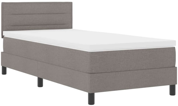 vidaXL Boxspringbett mit Matratze mit Matratze Taupe 80 x 200 cm Stoff 3338570