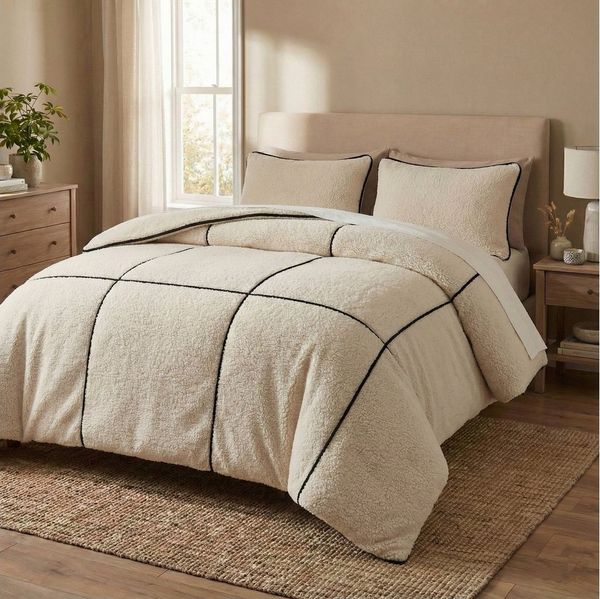 Sitheim-Europe Bettwäsche TRIM Teddy Bettbezug mit Kissenbezug, Mikrofaser, 3 teilig