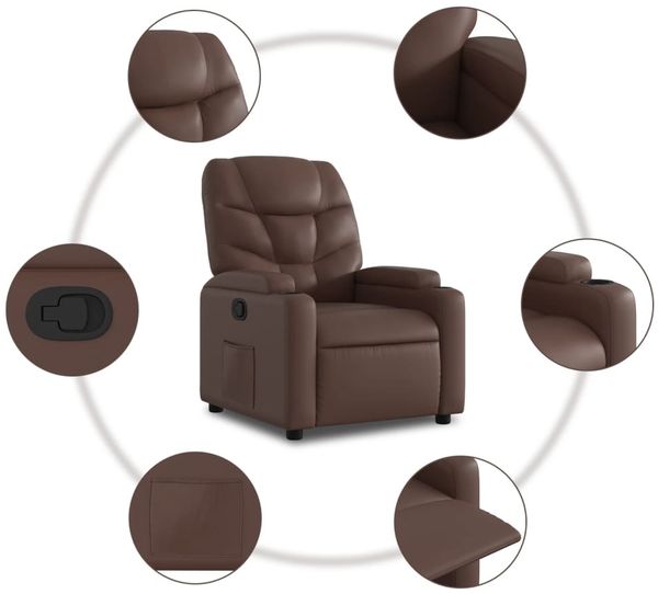 vidaXL Relaxsessel Braun Kunstleder 372467 Bild 7