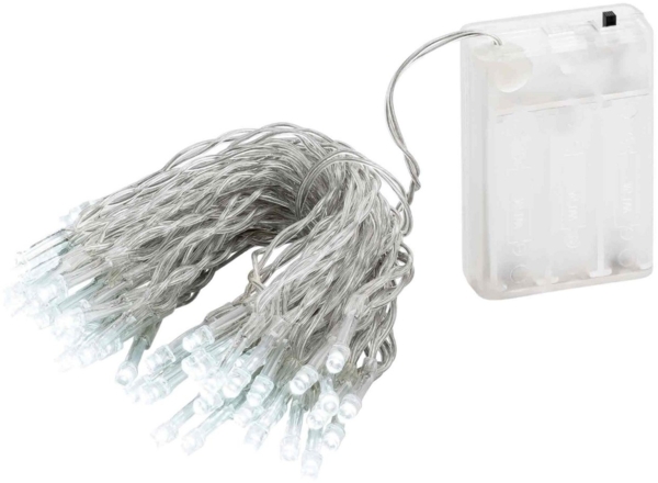 2x 50er LED Lichterkette Set Batteriekette Weihnachten Beleuchtung Deko weiß