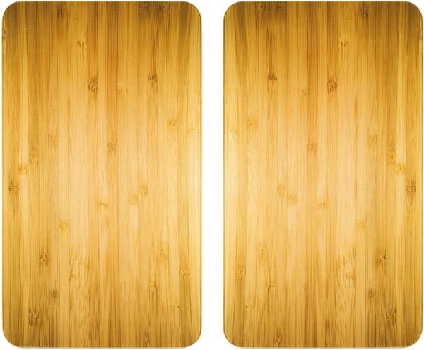 WENKO Herd-Abdeckplatte Universal Holz-Optik, Glas, Kunststoff, (Set, 2 tlg)