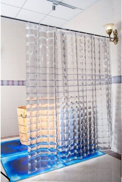 Euroshowers GmbH Duschvorhang 3D 180x200 Transparent, EVA Schimmelresistent Breite 180 cm