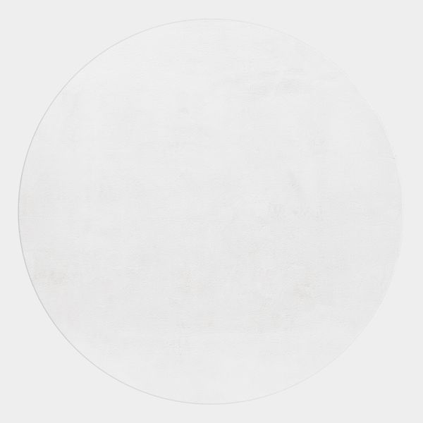 Hochflor Teppich Pia rund - 160 cm Durchmesser - Weiß