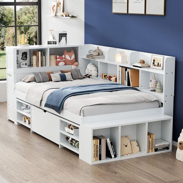 STILVORA Jugendbett Kinderbett 140/90×200cm multifunktionales Schlafsofa Daybett (Jugendbett, Holzbett, Einzelbett, mit Lattenrost, ohne Matratze, 90*200cm), einfachen Montageschritten