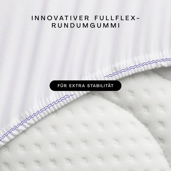 Schlafgut Spannbettlaken PURE TOPPER Bio-Baumwolle mit Elasthan 170 g/m² für Topper bis 10 cm, Jersey-Elasthan, Gummizug: rundum, (1 Stück), PREMIUM Laken für Matratzen bis 10 cm Höhe, dehnbar, blickdicht Bild 4