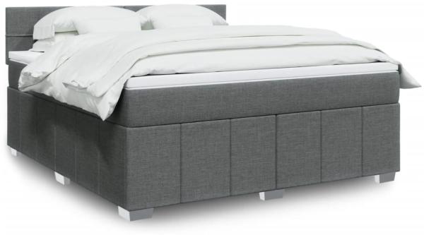 vidaXL Boxspringbett mit Matratze Dunkelgrau 180x200 cm Stoff 3289448