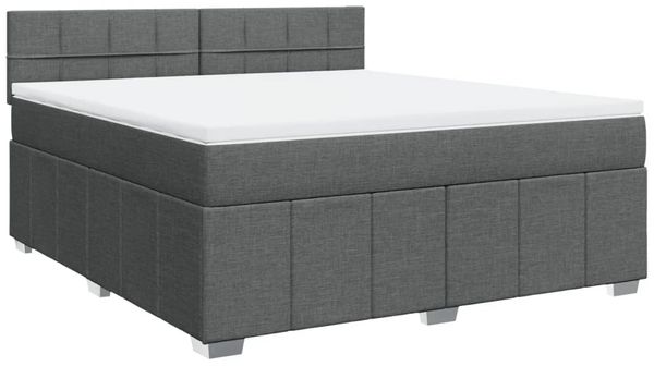 vidaXL Boxspringbett mit Matratze Dunkelgrau 180x200 cm Stoff 3289448 Bild 3