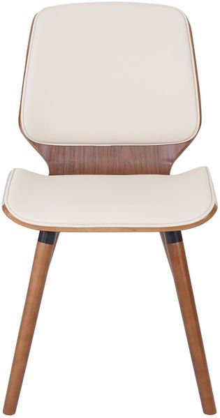 2er-Set Esszimmerstuhl HWC-B16, Holz Bugholz Retro-Design Walnussoptik ~ Kunstleder creme Bild 3