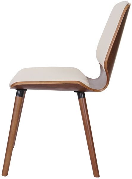 2er-Set Esszimmerstuhl HWC-B16, Holz Bugholz Retro-Design Walnussoptik ~ Kunstleder creme Bild 4