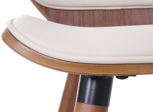 2er-Set Esszimmerstuhl HWC-B16, Holz Bugholz Retro-Design Walnussoptik ~ Kunstleder creme Bild 6