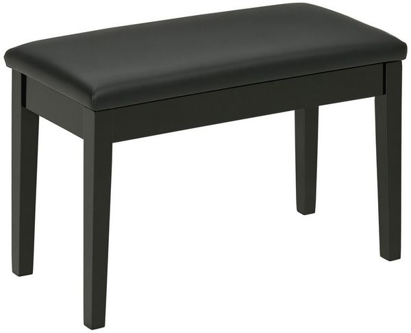 HOMCOM Klavierbank Klavierhocker mit versteckten Stauraum, Pianobank mit Lederkissen (bis 150 KG Belastbar, 1-St, Schwarz), 75 x 35 x 49 cm