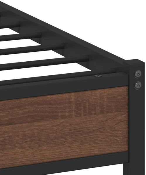 vidaXL Metallbett ohne Matratze Braun Eichen-Optik 80x200 cm 4007931 Bild 8