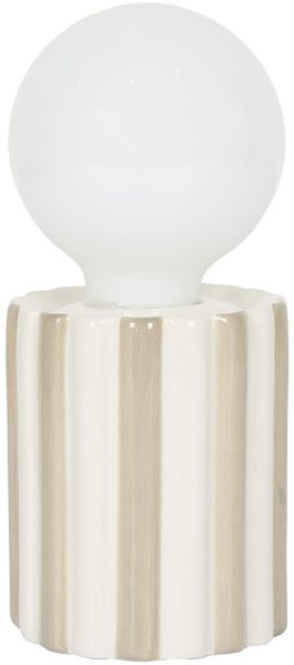 HOME DECO FACTORY, LA0121, Batteriebetriebene taupefarbene Keramiklampe, modernes und raffiniertes Design, kabellose Beleuchtung, minimaler Wartungsaufwand, 8,5 x 18,5 x 8,5 cm, Farbe Taupe