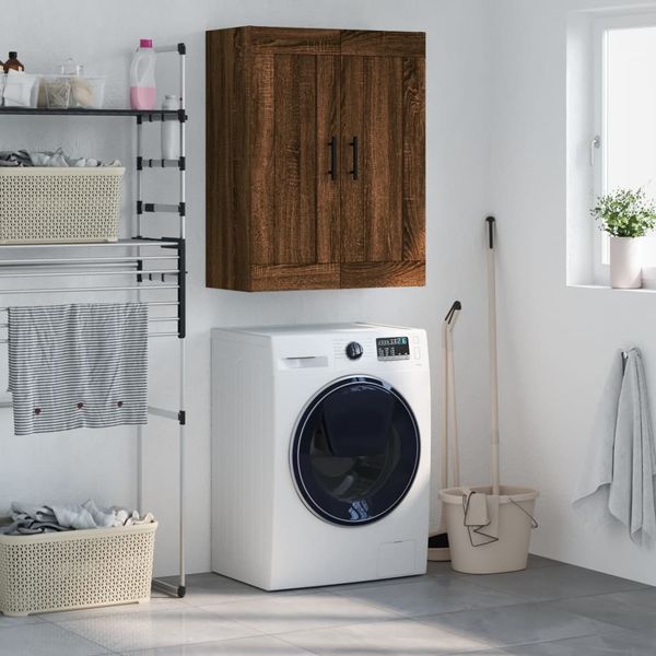 Wandschrank, Hängeschrank, Buffetschrank Braun Eichen-Optik 69,5x34x90 cm Holzwerkstoff