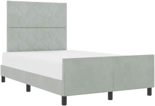 vidaXL Boxspringbett mit Kopfteil Hellgrau 120 x 190 cm Samt 3344993